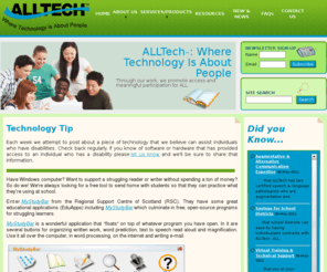 alltech-tsi.org: ALLTech | Where Technology is About People | Technology Solutions | Portland, Maine
ALLTech Technology solutions for the educational, daily living, communiation, and workplace challenges experienced by people of all abilities and ages serving New England. Located in Portland, Maine