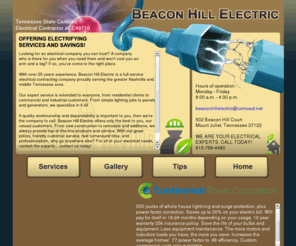 beaconhillelectric.com: Home
Beacon Hill Electric serving the Greater Nashville area