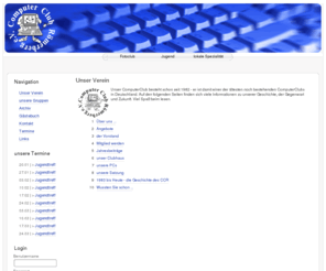 ccr-ev.de: Unser Verein
Homepage des Computer Club Römerberg e.V. - algememeinnütziger Verein - hier gibts Schulungen, Hilfe und alles rund um Bits und Bytes seit 1983