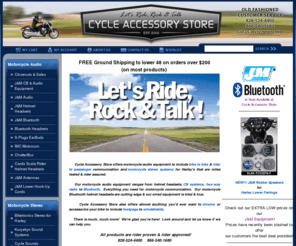 cycleaccessorystore.com: Motorcycle Audio – Motorcycle Stereos & Accessories, Motorcycle Bluetooth | CycleAccessoryStore.com
Welcome to the Cycle Accessory Store! We offer the highest quality motorcycle audio, stereos, and Bluetooth accessories that are miles tested and rider assured. For more info visit us online at CycleAccessorystore.com or call (866) 540-1680.
