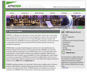 apm2go.net: Consultants for Datastream 7i, Infor EAM, and Datastream MP2 software
Consultants and implementation for enterprise asset management software that inculdes datastream 7i, Infor EAM, Cognos, and MP2 software