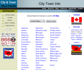 citytown.info: CityTown.info • City & Town Official Sites • Cities & Towns
Directory of official, city and town, government, chamber of commerce,  convention & visitors bureau, fire department, police department, public library, public school, etc, websites.