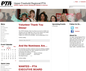 ufrpta.org: Upper Freehold Regional PTA
The Upper Freehold Regional PTA of Upper Freehold, Allentown, NJ, is an organization whose members care about all children and youth - the school that they attend, the communities that they live in, and their opportunities for growth into happy, healthy, responsible citizens.