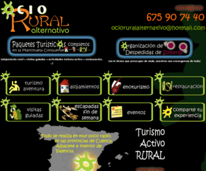 ocioruralalternativo.com: Ocio Rural Alternativo - Paquetes Turísticos - Organización Despedidas de Soltero y Soltera - ocioruralalternativo.com
Paquetes Turísticos completos, Organización Integral de Despedidas de Soltero. Sin preocuparte de nada, nosotros nos encargamos de organizarte toda tu escapada