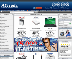 alecos.de: Alecos.de - IT Produkte schnell und guenstig!
Der Online-Shop Alecos.de bietet die verschiedensten Markenartikel aus dem EDV-Bereich (Notebooks, PC, Fax, Drucker, MFP, Projektoren, Server, PDA, Displays etc.) an!