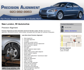 precisionalignment.net: Automotive New London, WI - Precision Alignment 920-982-9963
Precision Alignment provides automotive services, brake service and engine repairs in New London, WI. Call 920-982-9963. Specializing in alignments.