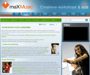 muziekworkshops.org: maX Music - Workshops voor Jongeren
Professionele artiesten geven workshops op scholen, maar bijvoorbeeld ook op festivals, instellingen en buurthuizen.<br /> 
Bekijk ons ruime aanbod op het gebied van Taal, Muziek, Audiovisueel, Dans, Percussie en Theater. 