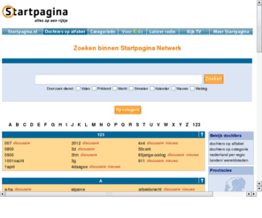 pagina.nl: overzicht dochters www.startpagina.nl
www.pagina.nl, het overzicht van de diverse dochter-pagina's van startpagina.nl