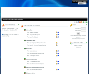 forumeinaudi.org: Sezione e-learning Einaudi Manduria
Sei nella sezione e-learning dell' I.T.C.G. "L. Einaudi" di Manduria (TA)