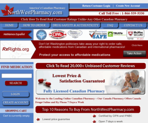 nwdrugs.com: Canada Pharmacy Store, Online Canadian Prescription and Non Prescription Pharmacies,
        Buy Discount Generic Drugs – NorthWestPharmacy.com
NorthWestPharmacy.com is your premier Canadian online pharmacy store offering prescription and non-prescription Canadian pharmacy products at discount rates. Order online or contact us 1-866-539-5330!