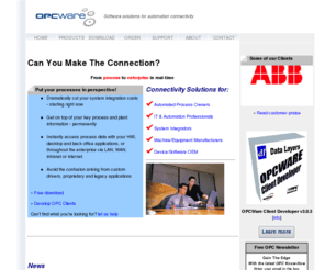 opcware.com: Data Layers OPCWare - OPC Client Solutions
Data Layers Limited are the creators of OPCWare(tm), the ActiveX OPC Client development toolkit for using Visual Basic, Visual C  , Delphi, .NET to connect software to process, equipment and devices