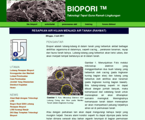 biopori.com: BIOPORI
BIOPORI.  Menyajikan informasi lengkap mengenai lubang resapan biopori, sebagai salah satu teknologi tepat guna ramah lingkungan untuk mengurangi banjir