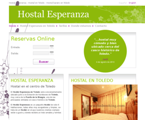 hostalesperanzatoledo.com: Hostal Esperanza - Hostal en Toledo - Hostales en Toledo
Hostel Eseranza es un pequeño y acogedor Hostal en Toledo. El Hostal está situado junto a la estación de autobuses y cerca de la Puerta de la Bisagra, una de las principales entradas al casco histórico de Toledo.