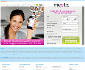 meetic.es: Contactos con Meetic: chat y anuncios entre miles de solteros
¿Buscas pareja? ¿nuevas amistades? Miles de solteros te esperan en Meetic, líder de encuentros en internet: chat,anuncios,vídeochat ¡Regístrate gratis!