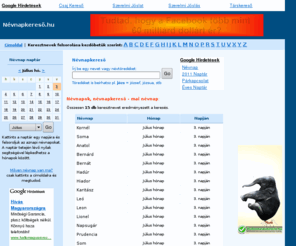nevnapkereso.hu: Névnapok, névnapkereső - mai névnap
Névnapok, keresztnevek, utónevek a mai napon