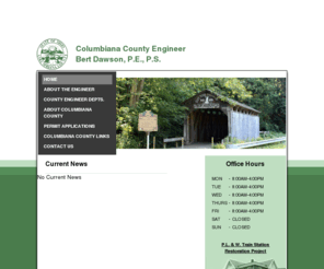 cceng.org: Columbiana County Engineer | Home Page
Columbiana County Engineer Bert Dawson, P.E., P.S.