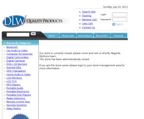 dlwqualityproducts.com: Online Consumer Electronics, Wholesale Portable Video and Audio - DLW Quality Products
DLW Quality Products offers online consumer electronics plus wholesale products. Great Priced LCD TVs, Bluetooth products, MP3 Players, and more. Visit us online and buy digital cameras, Portable Audio, video game consoles, and more. Great discount electronics. Great Shopping.

