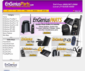 engeniusparts.com: EnGenius Durafon, Engenius SN-920, SN-490, Engenius EP-436, Long Range Industrial Cordless TM Phone System - Authorized Reseller - Engenius Parts and Accessories
Authorized Reseller of Engenius Durafon sn 920, sn 490, ep 436, durafon 1x, durafon 4x, durafon pro parts and accessories.    