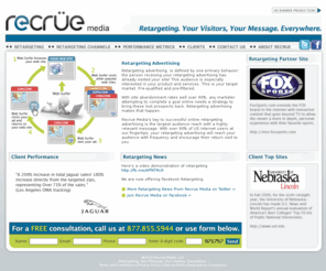 recruemedia.com: Retargeting Advertising | Retargeting Companies | Recrue Media
Recrue Media retargeting companies specializes in online retargeting advertising campaigns. Call For A Free Consultation