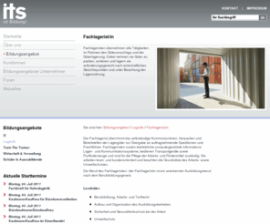 fachlagerist.net: its Gruppe
Dies ist ein Angebot der its Gruppe: its - GmbH, Institut für technische Dokumentation, Schulung und Beratung // its GmbH - Institut für Training und Schulungskonzepte // its-logistik-akademie GmbH