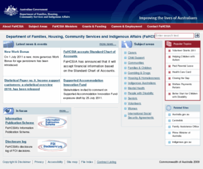 fahcsia.gov.au: FaHCSIA Internet Home Page
