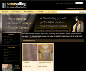 sanasuiting.com: SanaSuiting - Buy online Pakistani Clothes, Suits and Fabrics
SanaSuiting is the house of Online Pakistani Men and Women Clothes, Suits and Fabrics