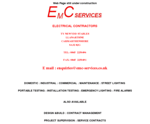 emcservices.co.uk: EMC Services Carmarthen
Electrical Contractors, Carmarthen