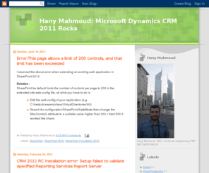 hanymahmoud.net: Hany Mahmoud: Microsoft Dynamics CRM 2011 Rocks
