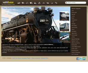 vehibase.com: Vehibase - The Vehicle Database Project
The vehicle database project. Thousands of cars, bikes, bicycles, trucks, trains, sailboats, ships, planes, helicopters and spacecrafts with photos, videos, comments, pros, cons, links and dedicated forums.