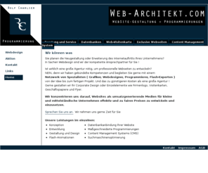 web-architekt.com: Web-Architekt Speyer - Webdesign Webseitengestaltung und Programmierung in Speyer
Ansprechendes und funktionelles Webdesign aus einer kleinen Web-Schmiede in Speyer