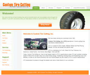 customtirecutting.com: Custom Tire Cutting - The Puller's Specialist Since 1981
Tire cutting service for tractor pulling competitions. Manufacturer of custom tractor pulling tire - the Parkes Puller. Online shop includes tire care products and accessories.  Tractor pulling information and schedules.