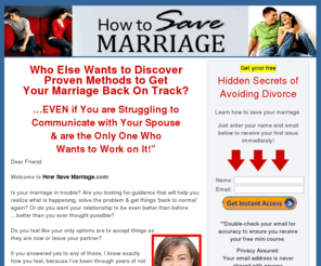 how-save-marriage.com: How Save Marriage | How to Save Marriage | Save My Marriage
How Save Marriage advice from relationship counselor, Jo Goodman. Free save my marriage email course. How to save marriage tips at How Save Marriage (dot) com.