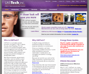 utilitech.com: UtiliTech, Inc :: Utility & Telecommunications Analysis
Utilitech can save you money on your utilities, offering services like electric and gas procurement, utility bill auditing, telecom consulting,  and energy management for business and industry.