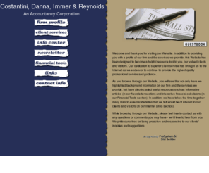 cdircpa.com: Costantini, Danna, Immer & Reynolds, CPAs
- provides tax, accounting and consulting services primarily for individuals and closely-held businesses.