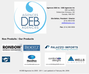 debsales.com: Agences DEB Inc / DEB Agencies Inc
