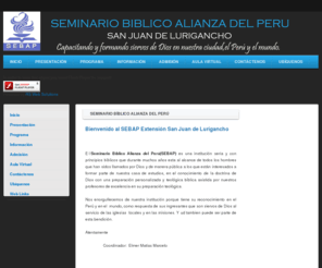 sebapsjl.org: Seminario Bíblico Alianza del Perú
Seminario bíblico Alianza del Perú Extensión San juan de Lurigancho Lima