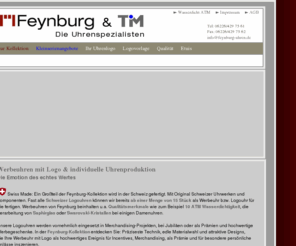 feynburg.com: Logouhren in Premiumqualität von Feynburg Uhren
Logouhren von Feynburg aus Schweizer Uhrenproduktion mit Original Schweizer Uhrwerken und Komponenten schon ab einer Menge von 15 Stück. 