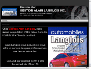 automobileslanglois.com: Gestion Alain Langlois
voitures usagÃ©es, vÃ©hicules d'occasion