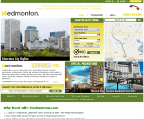 i4edmonton.com: Deals on Edmonton Hotels, Edmonton Hotel Cheap - 1-888-444-8160
Compare cheap rates, specials and deals on Edmonton hotels. List of all hotel discounts and promotions for top hotels in Edmonton, Canada. Book your hotel reservations online or by phone.