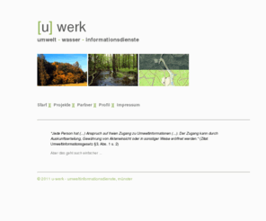 u-werk.net: u-werk - umweltinformationsdienste, münster
Umwelt und Informationssysteme