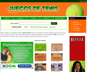 juegosdtenis.com: Juegos de tenis - Juega gratis al tenis online
Juegos de tenis gratuitos para jugar en línea. Prepara tu raqueta virtual y tu brazo para disfrutar de todos nuestros juegos.