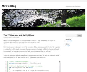 paskov.info: Miroslav Paskov's Blog
Good software, design and imagination driven development