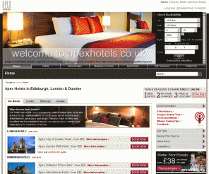 apexhotels.co.uk: Edinburgh Hotels Scotland, Apex City Hotel in London & Dundee
Official Site. For the best discounted rates, guaranteed, book direct with Apex Hotels Online. Apex Edinburgh Hotels and our City hotel in London and Dundee Scotland. Design led 4 star contemporary hotel group dedicated to stylish, affordable accommodatio