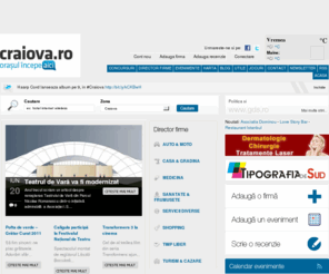 craiova.ro: Craiova - Hoteluri, Restaurante, Catering, Constructii, Magazine, Doctori, Evenimente, Firme, Servicii
Craiova.ro - orasul incepe aici. Evenimente, recenzii si informatii despre firme: hoteluri, restaurante, catering, magazine, constructii, medici, stomatologie, oftalmologie, scoala de soferi, servicii, inchirieri auto, web design si alte servicii.