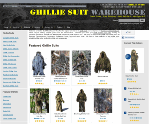 ghilliesuitwarehouse.com: Ghillie Suit Warehouse - Your Ghillie Suit Experts - Bushrag, Swiss Link, Camosystems, Chameleon Ghillie Suits, Gilly Suit, Camouflage Suit
Ghillie Suits, Sniper suits and concealment suits for the military, hunting and paintball.  Ghillie Kits available for DIY and Making your own Ghillie Suit