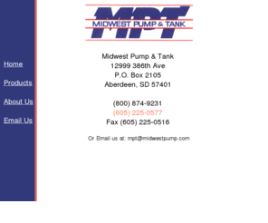 midwestpump.com: Midwest Pump & Tank
Midwest Pump & Tank can design, install, and service underground and above ground petroleum storage facilities.  Facilities ranging from the neighborhood service station to a bulk fuel installation.