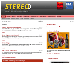 stereo-blog.de: Home: STEREO | Zeitschrift für HiFi, High End & Musik
Stereo - Zeitschrift mit Tests & News zu HiFi, High-End & Multimedia - Workshops, CD-Tipps