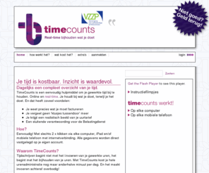 timecounts4vzzp.nl: TimeCounts eenvoudige urenregistratie
Homepagina TimeCounts