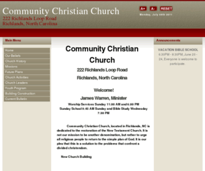 communitychristianchurchrichlands.org: Community Christian Church Richlands NC
Joomla! - the dynamic portal engine and content management system