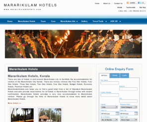 mararikulamhotels.com: Mararikulamhotels.com | Hotels in Mararikulam | Mararikulam | Hotels | Packages | Tours | Cars | Tourist Information | leading tour Operator & travel agency in Mararikulam
Mararikulamhotels.com, Mararikulam Hotels provide online booking of Hotels in Mararikulam, Kanichukulangara Hotels, Kerala Hotels For all Budget Hotels, 3 star, 4 Star, 5 Star Hotels with instant confirmation; Tourist Information and Attractions